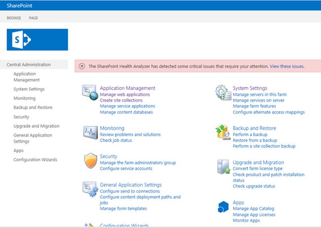 SharePoint 2013 central Administration